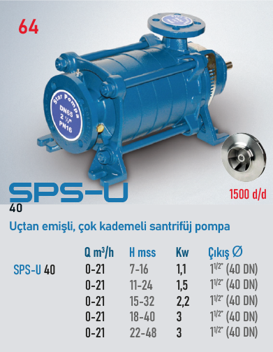 SPS-U 40 1,1kW 2 KADEMELİ
